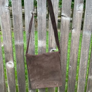 Banana Republic Chocolate Suede Messenger Bag c.2001